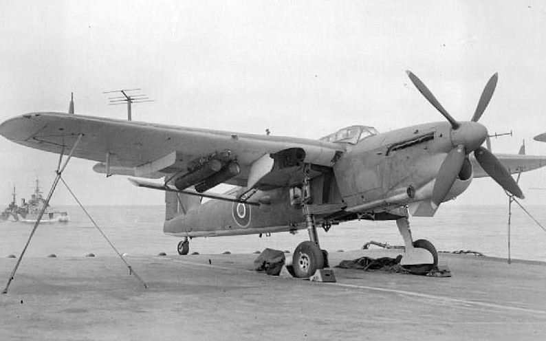 A No 9 Torpedo-Bomber-Reconnaissance Wing Fairey Barracuda on HMS Indefatigable